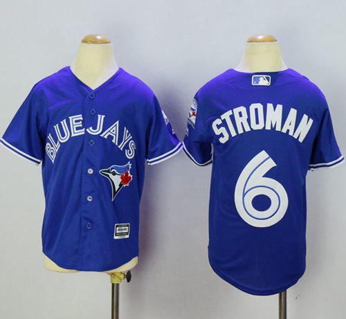 Blue Jays #6 Marcus Stroman Blue Cool Base Stitched Youth MLB Jersey
